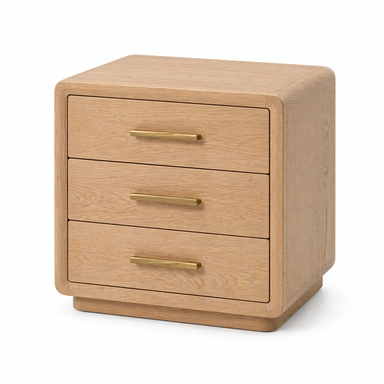 Mesita de noche minimalista con tres cajones-merulyn